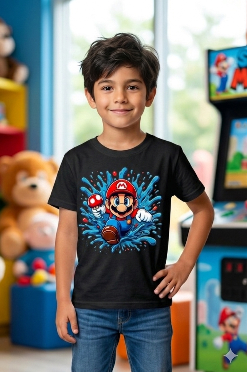 Mario Kid Cotton T-Shirt Half Sleeves TTF-1002