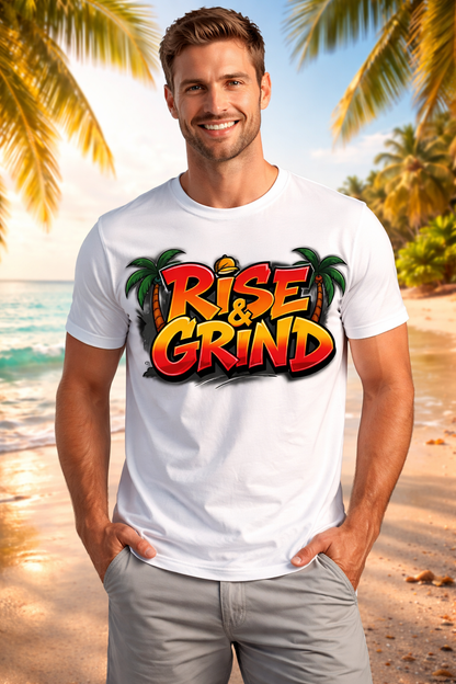 Rise & Grind Men Cotton T-Shirt Half Sleeves TTF-525 - The Trendy Fashions