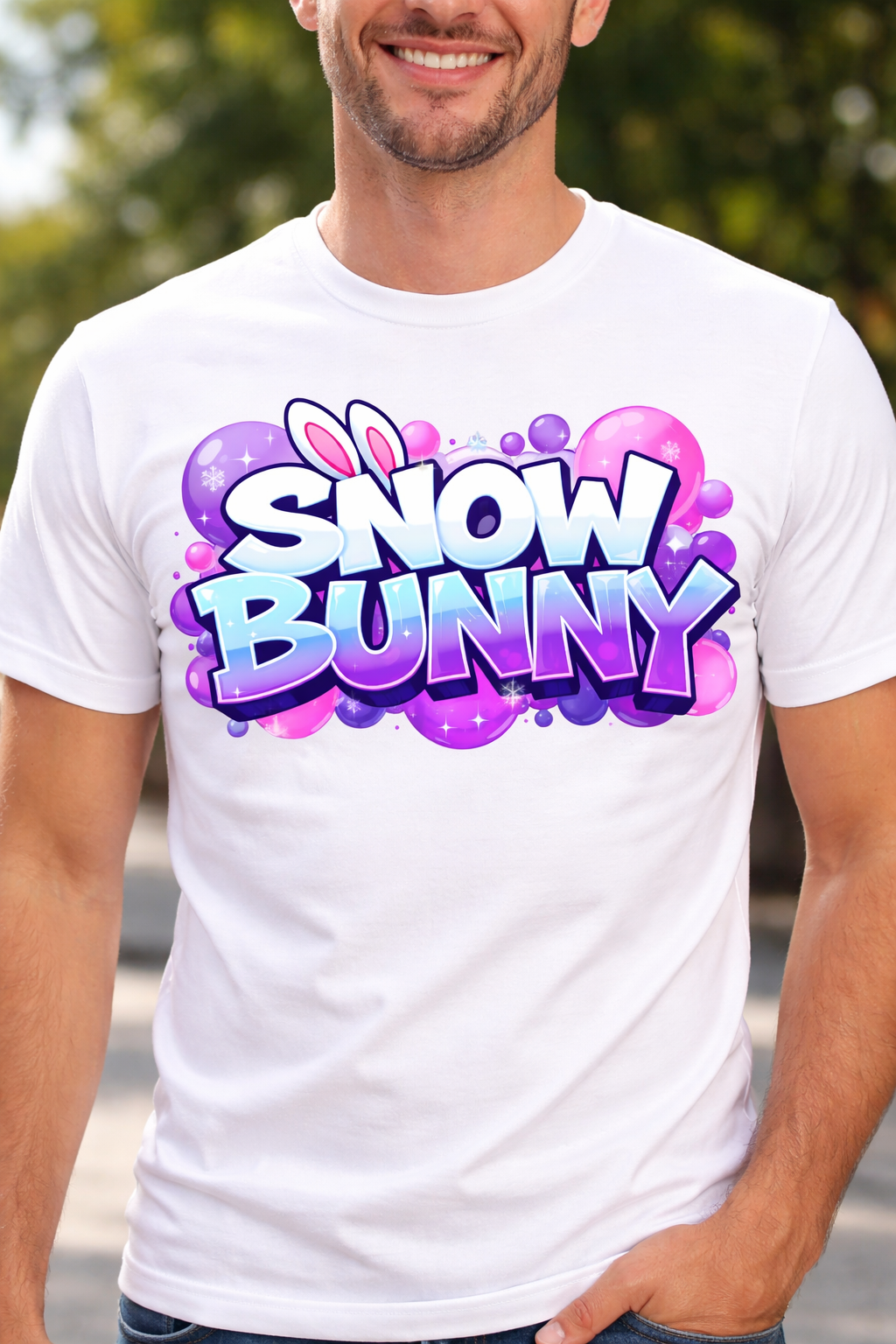 Snow Bunny Men Cotton T-Shirt Half Sleeves TTF-533 - The Trendy Fashions