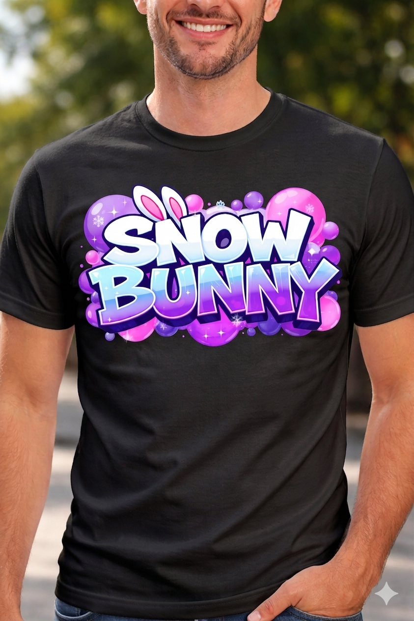 Snow Bunny Men Cotton T-Shirt Half Sleeves TTF-533