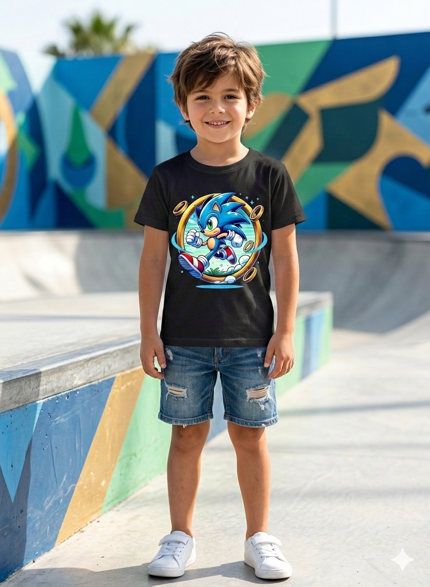 Sonic Kid Cotton T-Shirt Half Sleeves TTF-1017