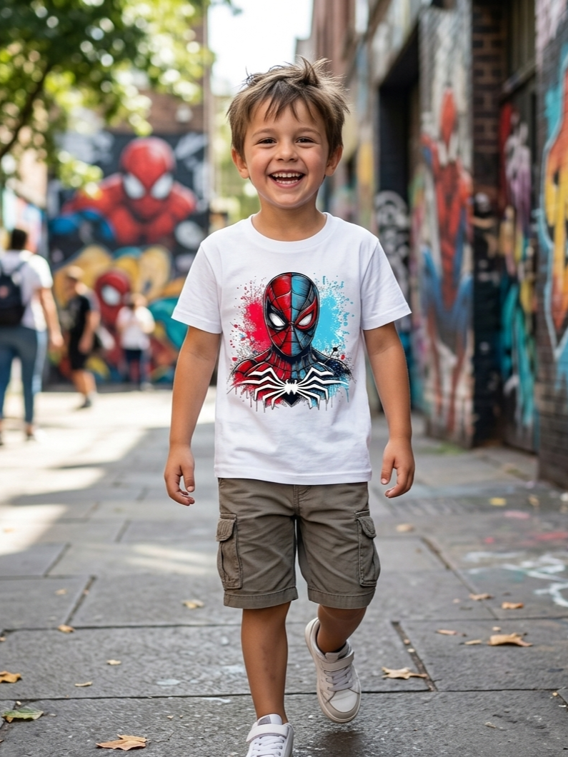 Spider-Man Kid Cotton T-Shirt Half Sleeves TTF-1009