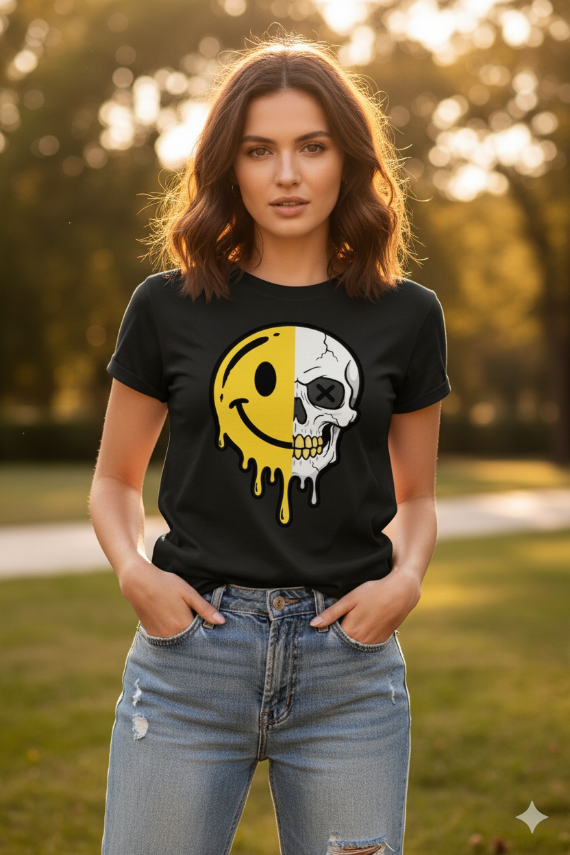 Skull Smile Female premium Cotton T-Shirt Half Sleeves TTF-601